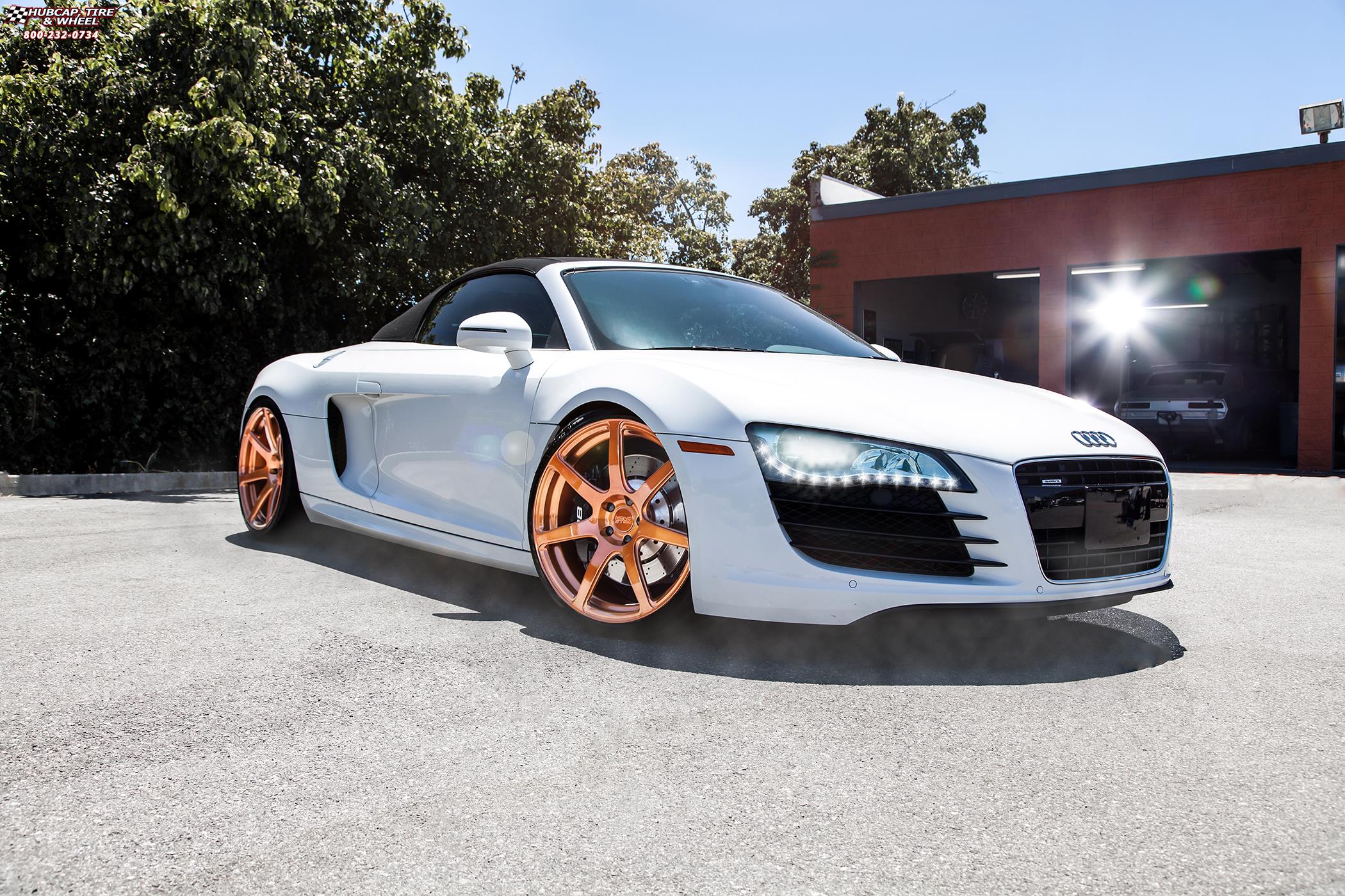 vehicle gallery/audi r8 niche scuderia 7 20x9  Brushed | Gold Tint wheels and rims